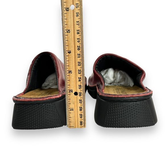 NAOT Mule Clog Shoe Sz EU 37 US 6 Red Leather Kimono Cherry Blossom Slip Ons - Picture 4 of 10